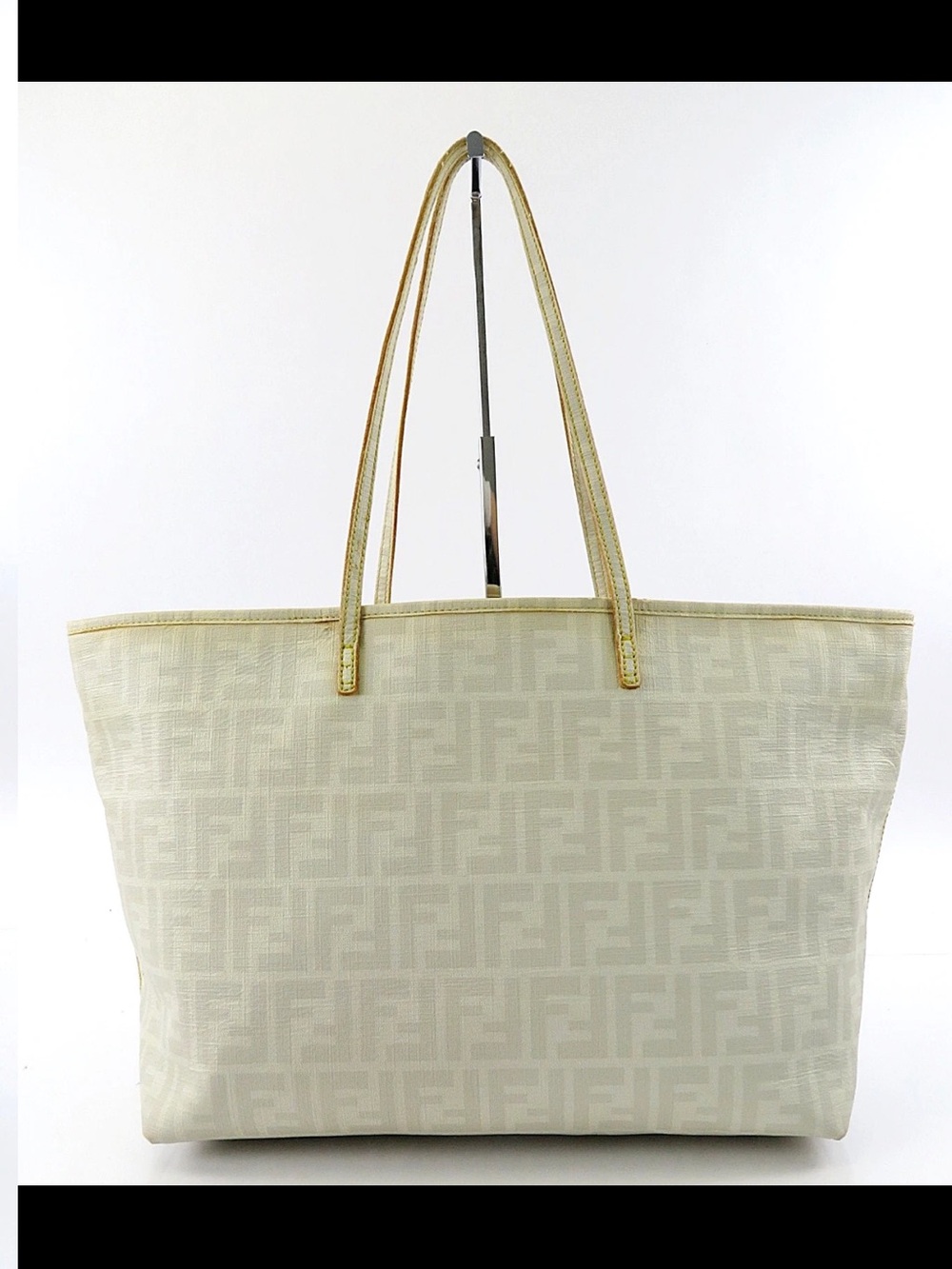 Fendi Cream Monogram Tote with Gold Trim
